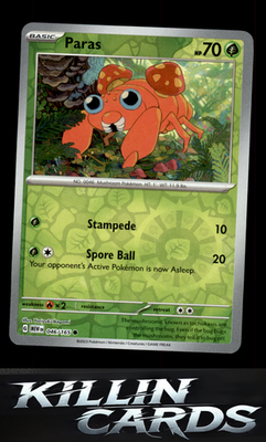 Reverse Holofoil Paras 046/165 Pokemon Common SV: Scarlet & Violet 151 Card NM
