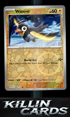 Reverse Holofoil Wattrel 066/191 Pokemon Common SV08: Surging Sparks Card NM