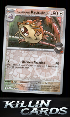 Reverse Holofoil Team Rocket's Raticate - 148/182 148/182 Pokemon Common SV10: D