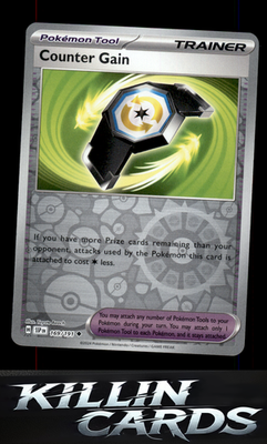 Reverse Holofoil Counter Gain 169/191 Pokemon Uncommon SV08: Surging Sparks Card