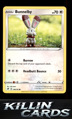 Bunnelby 146/192 Pokemon Common SWSH02: Rebel Clash Card NM