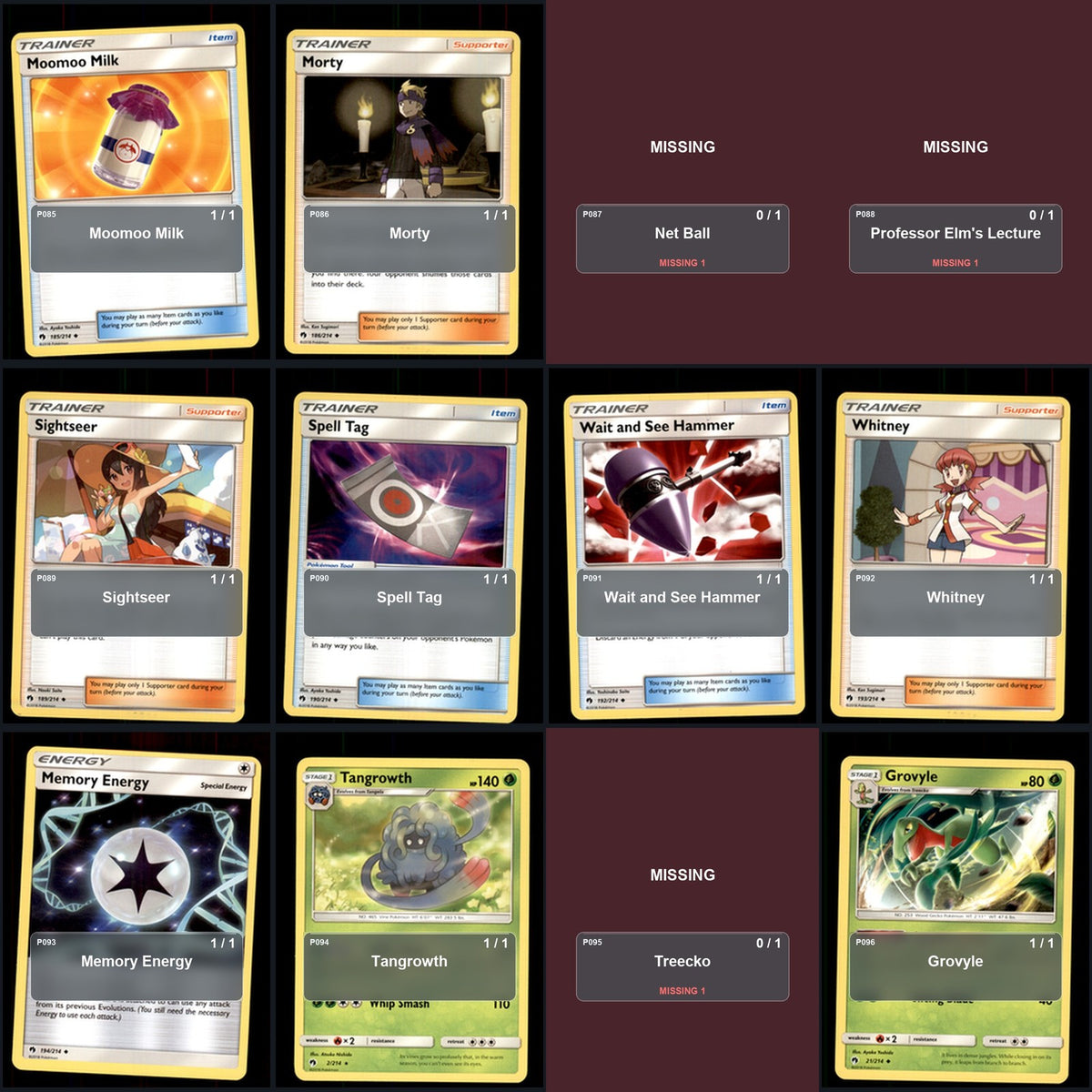 Pokemon TCG SM - Lost Thunder C/UC/R Standard Set 66 Cards