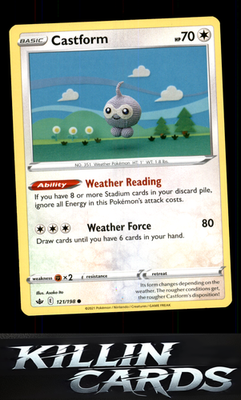 Castform 121/198 Pokemon Common SWSH06: Chilling Reign Card NM