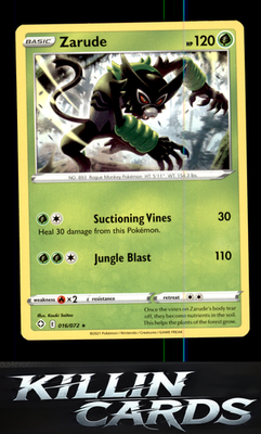 Zarude 016/072 Pokemon Rare Shining Fates Card LP