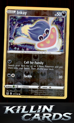 Reverse Holofoil Inkay (121) 121/196 Pokemon Common SWSH11: Lost Origin Card NM