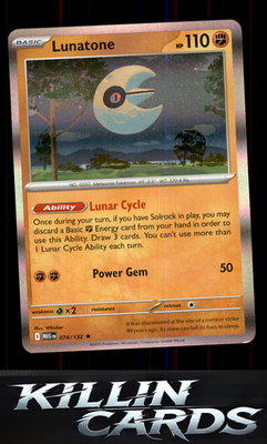 Lunatone 074/132 Pokemon Rare ME01: Mega Evolution Card NM