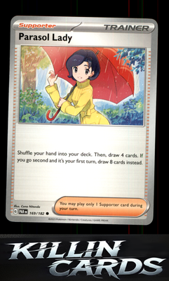 Parasol Lady 169/182 Pokemon Common SV04: Paradox Rift Card NM