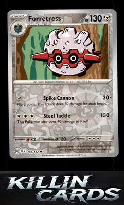 Reverse Holofoil Forretress 110/162 Pokemon Uncommon SV05: Temporal Forces Card