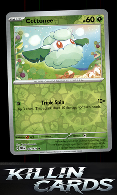 Reverse Holofoil Cottonee 007/131 Pokemon Common SV: Prismatic Evolutions Card N