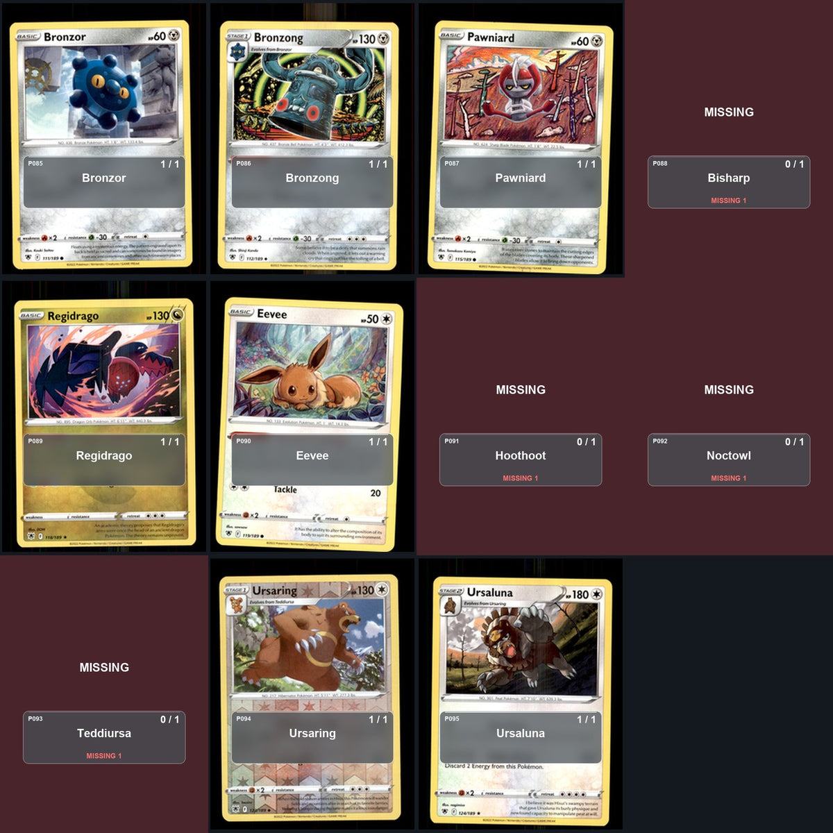 Pokemon TCG SWSH10: Astral Radiance C/UC/R Standard Set 100 Cards