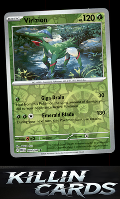 Reverse Holofoil Virizion 010/086 Pokemon Rare SV: White Flare Card NM