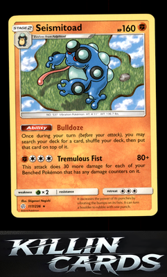 Seismitoad 117/236 Pokemon Rare SM - Cosmic Eclipse Card NM