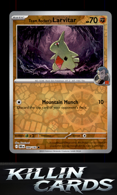 Reverse Holofoil Team Rocket's Larvitar 094/182 Pokemon Common SV10: Destined Ri