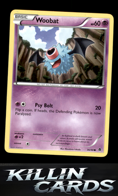Woobat 36/98 Pokemon Common Emerging Powers Card NM
