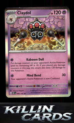 Claydol 095/197 Pokemon Rare SV03: Obsidian Flames Card NM