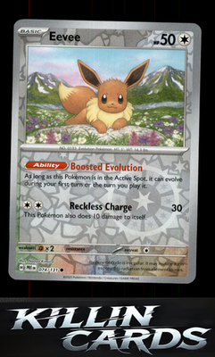 Reverse Holofoil Eevee 074/131 Pokemon Common SV: Prismatic Evolutions Card NM