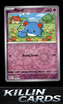 Reverse Holofoil Marill 073/191 Pokemon Common SV08: Surging Sparks Card NM