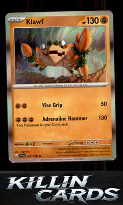 Klawf - 122/198 122/198 Pokemon Rare SV01: Scarlet & Violet Base Set Card NM