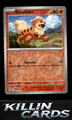 Reverse Holofoil Growlithe 058/165 Pokemon Common SV: Scarlet & Violet 151 Card