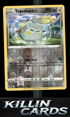 Reverse Holofoil Togedemaru 127/195 Pokemon Common SWSH12: Silver Tempest Card N