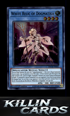 1st Edition White Relic of Dogmatika BACH-EN035 YuGiOh Super Rare Battle of Chao