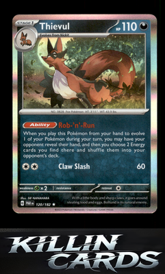 Thievul 120/182 Pokemon Rare SV04: Paradox Rift Card NM