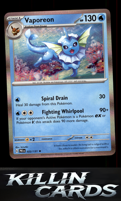Vaporeon 022/131 Pokemon Rare SV: Prismatic Evolutions Card NM
