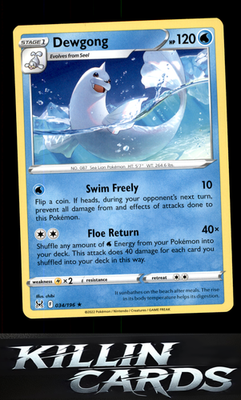 Dewgong 034/196 Pokemon Rare SWSH11: Lost Origin Card NM