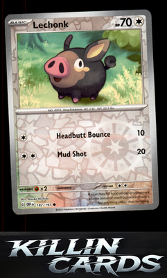 Reverse Holofoil Lechonk - 182/197 182/197 Pokemon Common SV03: Obsidian Flames
