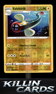 Reverse Holofoil Eelektrik 058/185 Pokemon Uncommon SWSH04: Vivid Voltage Card N