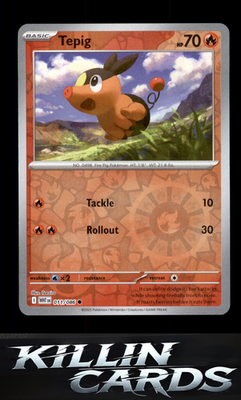 Reverse Holofoil Tepig 011/086 Pokemon Common SV: White Flare Card NM