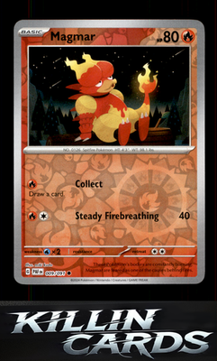 Reverse Holofoil Magmar 009/091 Pokemon Common SV: Paldean Fates Card NM