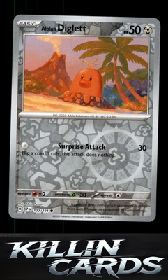 Reverse Holofoil Alolan Diglett 122/191 Pokemon Common SV08: Surging Sparks Card