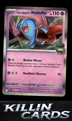 Team Rocket's Wobbuffet 082/182 Pokemon Rare SV10: Destined Rivals Card NM