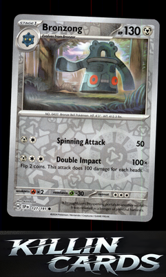 Reverse Holofoil Bronzong 127/191 Pokemon Common SV08: Surging Sparks Card NM