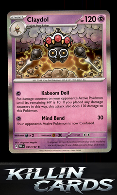 Claydol 095/197 Pokemon Rare SV03: Obsidian Flames Card NM