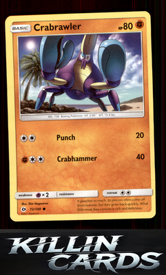 Crabrawler 72/149 Pokemon Common SM Base Set Card NM