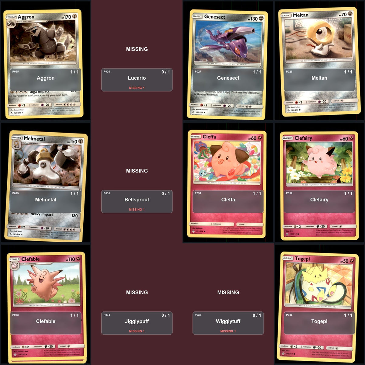 Pokemon TCG SM - Unbroken Bonds C/UC/R Standard Set 126 Cards