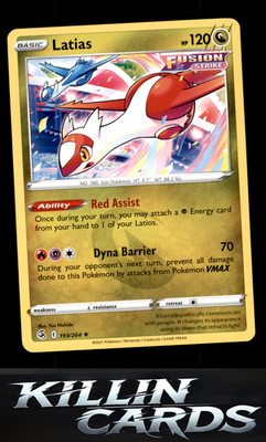 Latias 193/264 Pokemon Rare SWSH08: Fusion Strike Card NM