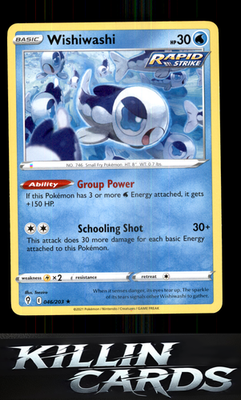 Wishiwashi 046/203 Pokemon Rare SWSH07: Evolving Skies Card NM