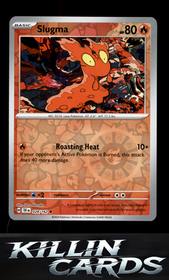 Reverse Holofoil Slugma 028/162 Pokemon Common SV05: Temporal Forces Card NM