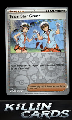 Reverse Holofoil Team Star Grunt 195/197 Pokemon Uncommon SV03: Obsidian Flames