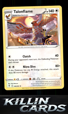 Talonflame 140/203 Pokemon Rare SWSH07: Evolving Skies Card NM