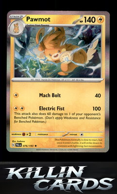 Pawmot 076/193 Pokemon Rare SV02: Paldea Evolved Card NM