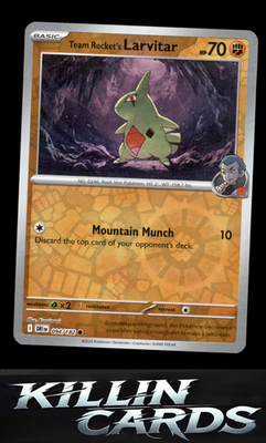 Reverse Holofoil Team Rocket's Larvitar 094/182 Pokemon Common SV10: Destined Ri