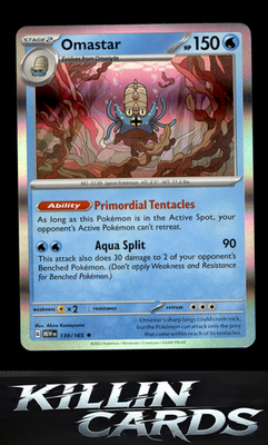 Omastar 139/165 Pokemon Rare SV: Scarlet & Violet 151 Card NM
