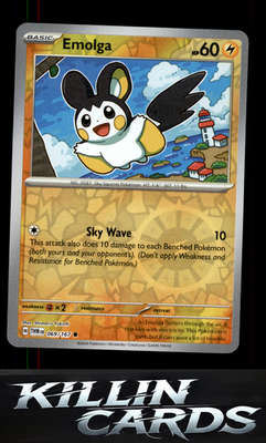 Reverse Holofoil Emolga 069/167 Pokemon Common SV06: Twilight Masquerade Card NM