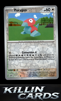 Reverse Holofoil Porygon 137/165 Pokemon Common SV: Scarlet & Violet 151 Card NM
