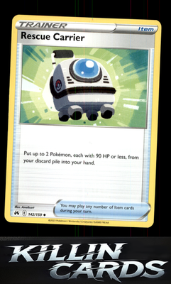 Rescue Carrier 142/159 Pokemon Uncommon SWSH: Crown Zenith Card NM