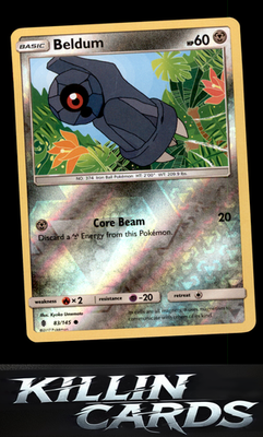 Reverse Holofoil Beldum 83/145 Pokemon Common SM - Guardians Rising Card LP